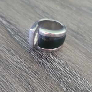 Silver and Black Women Ring
